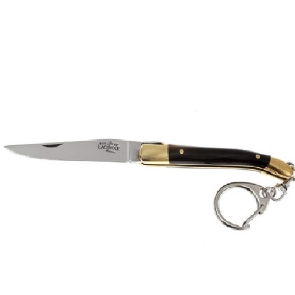 Couteau porte-clé 7cm pointe de corne nuance foncée Forge de laguiole